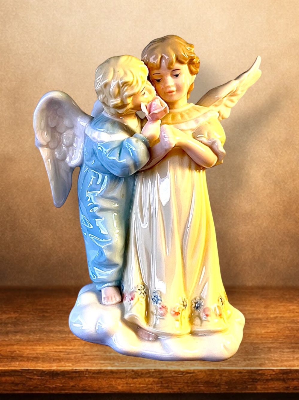 Vintage Porcelain Boy Girl Angel Figurine Decor